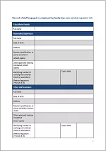 Record of staff engaged or employed by family day care service template thumbnail image