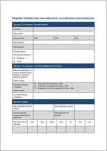 Register of family day care educators, co-ordinators and assistants template thumbnail image