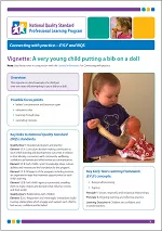 Connecting with practice: Supporting resource – A very young child putting a bib on a doll video thumbnail image