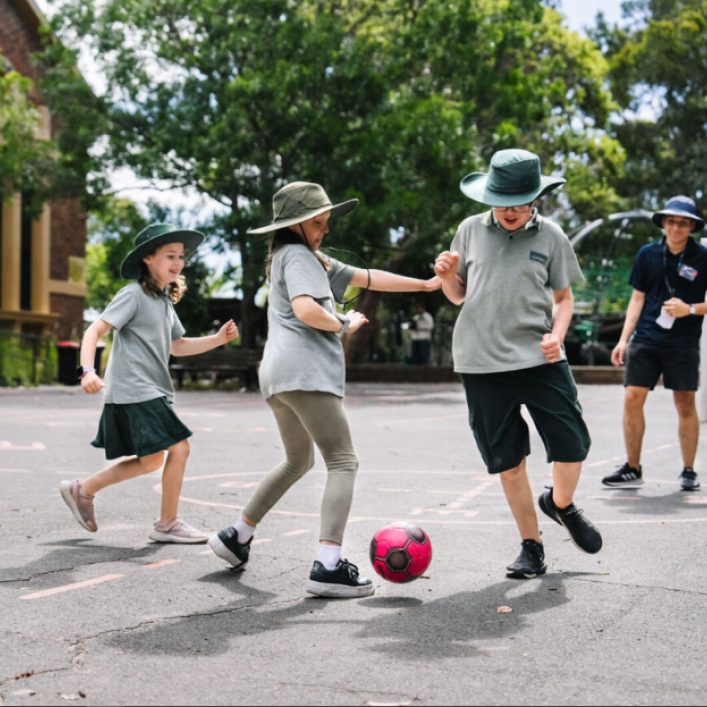 Children playing football