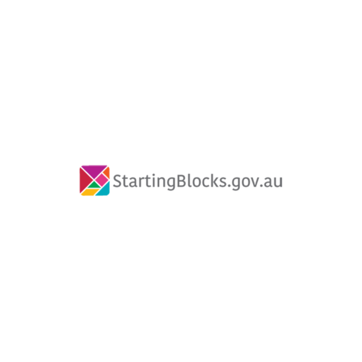 Starting blocks logo white background