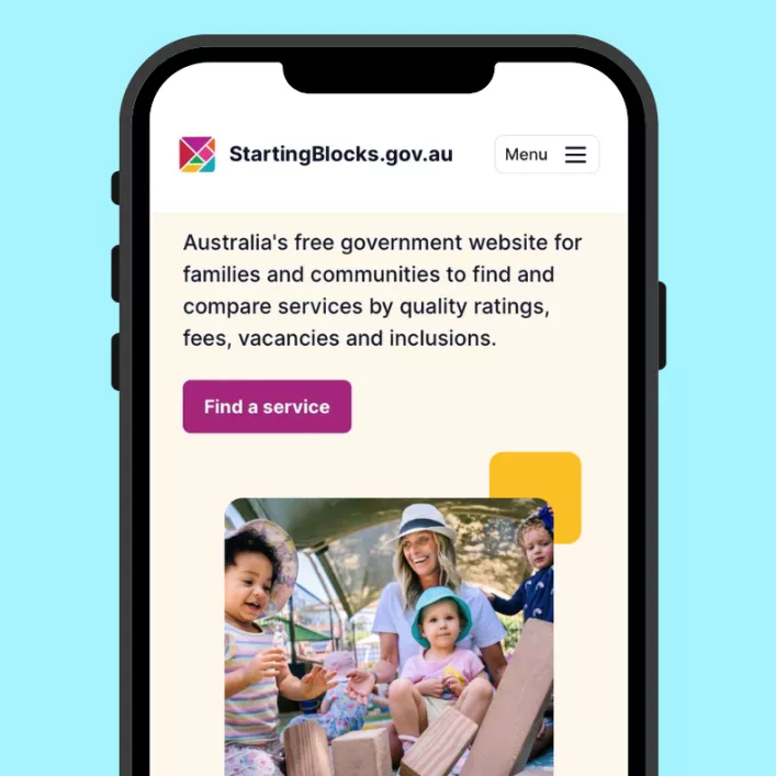 StartingBlocks.gov.au - website mobile phone - homepage